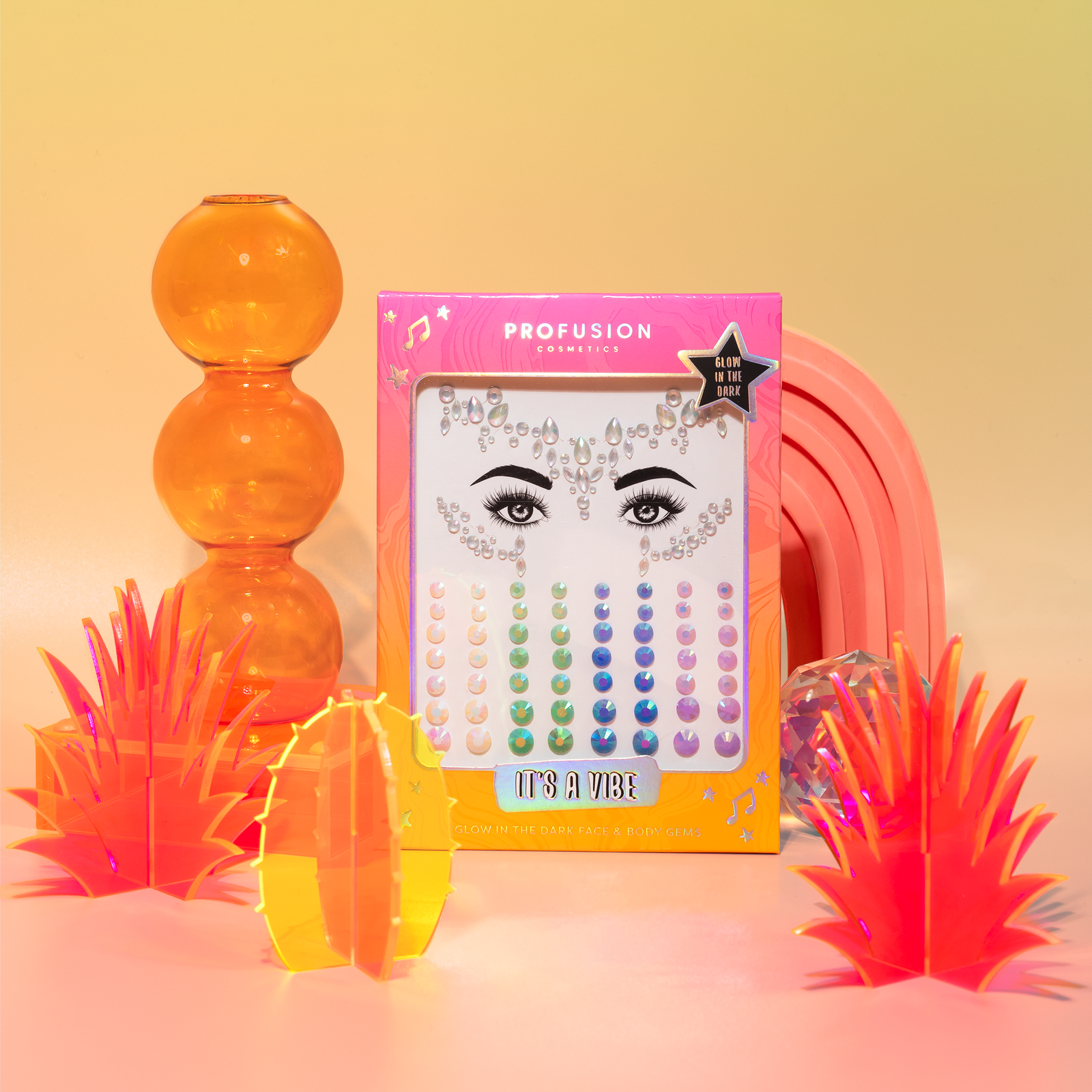 It's a vibe glow in the dark face & body gems