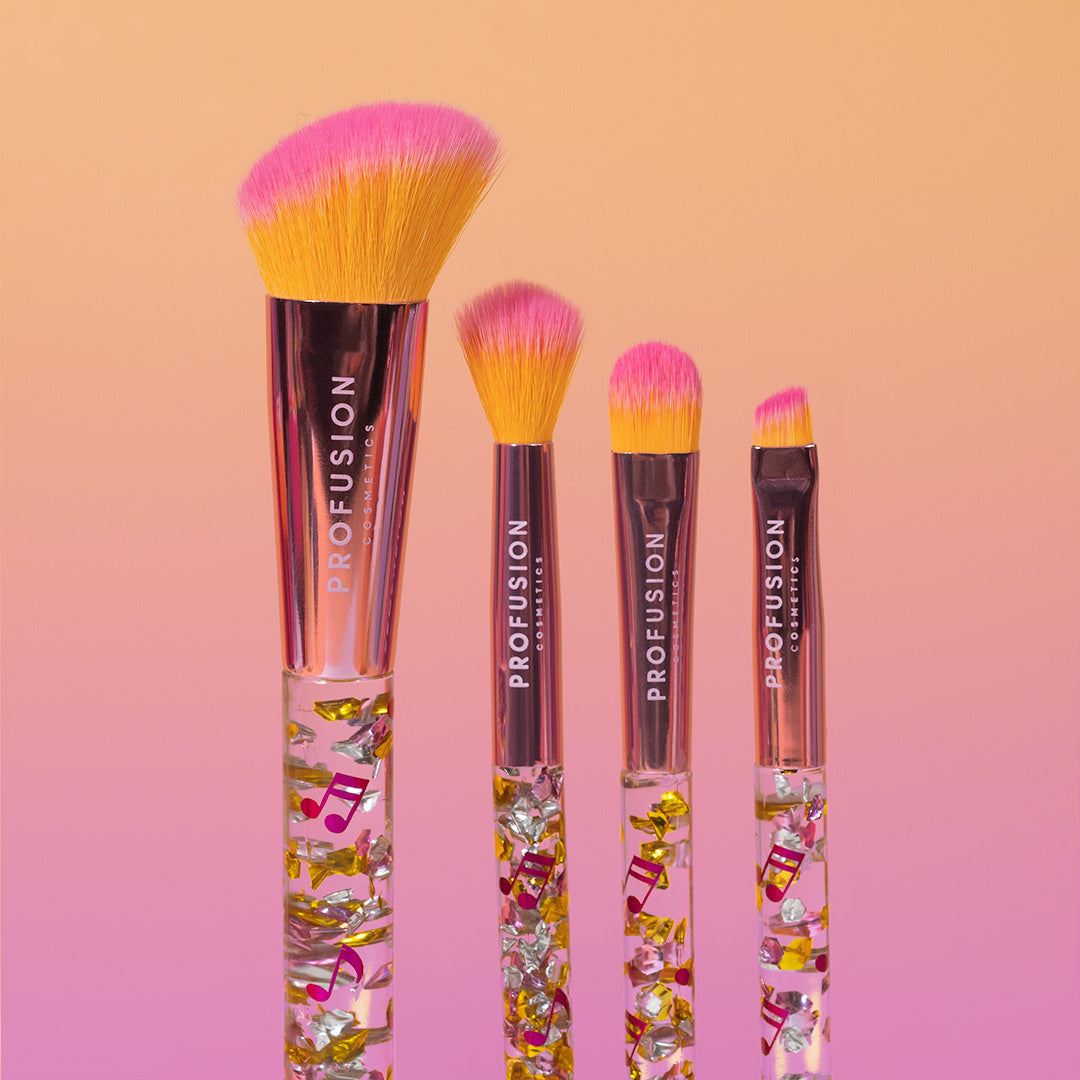 It's a vibe feel the beat 4pc face & eye brush set