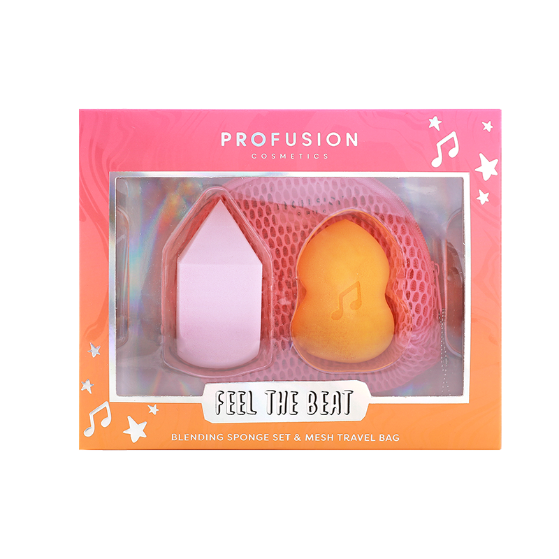 It's a vibe feel the beat 3pc blending sponge & bag set
