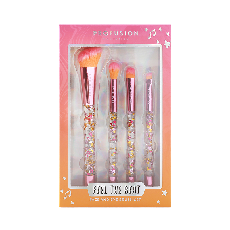 It's a vibe feel the beat 4pc face & eye brush set