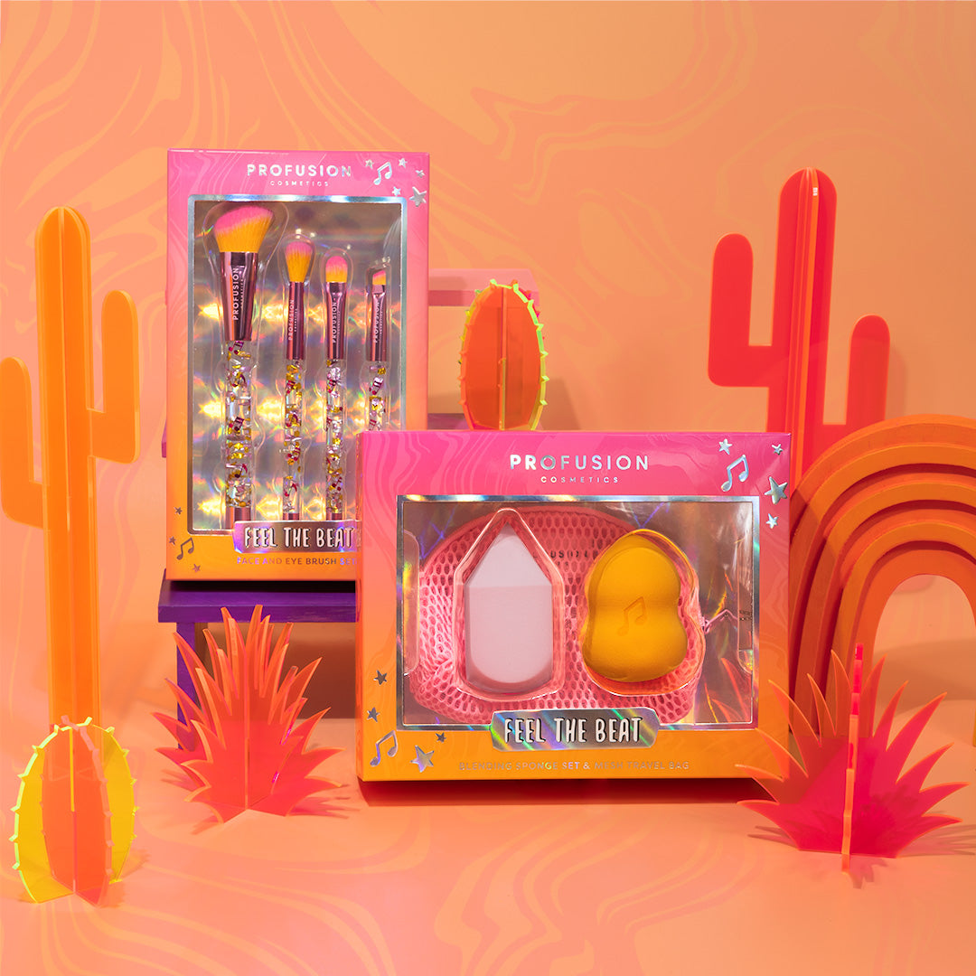 It's a vibe feel the beat 3pc blending sponge & bag set