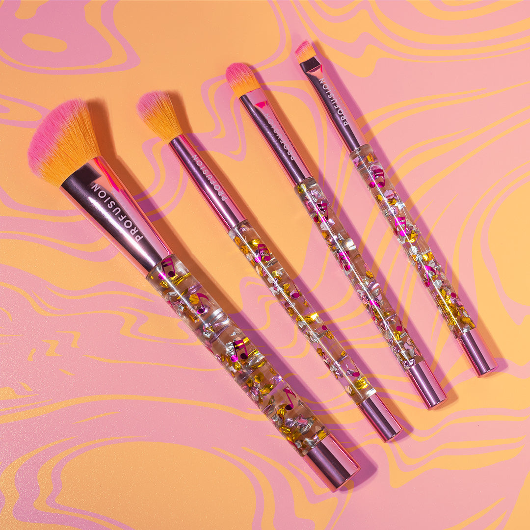 It's a vibe feel the beat 4pc face & eye brush set