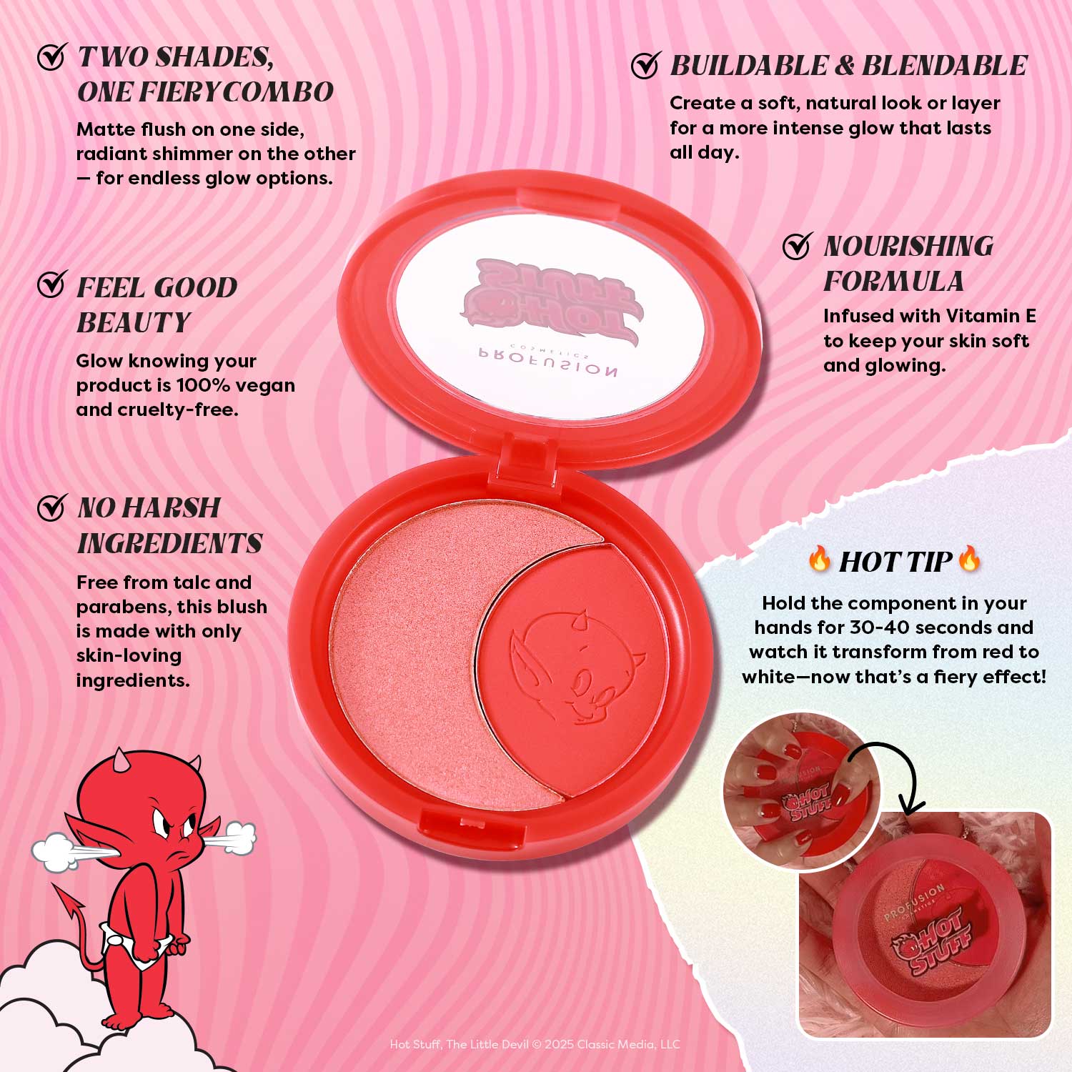 Turn Up The Heat Soft Matte & Shimmer Blush Duo - Profusion Cosmetics UK