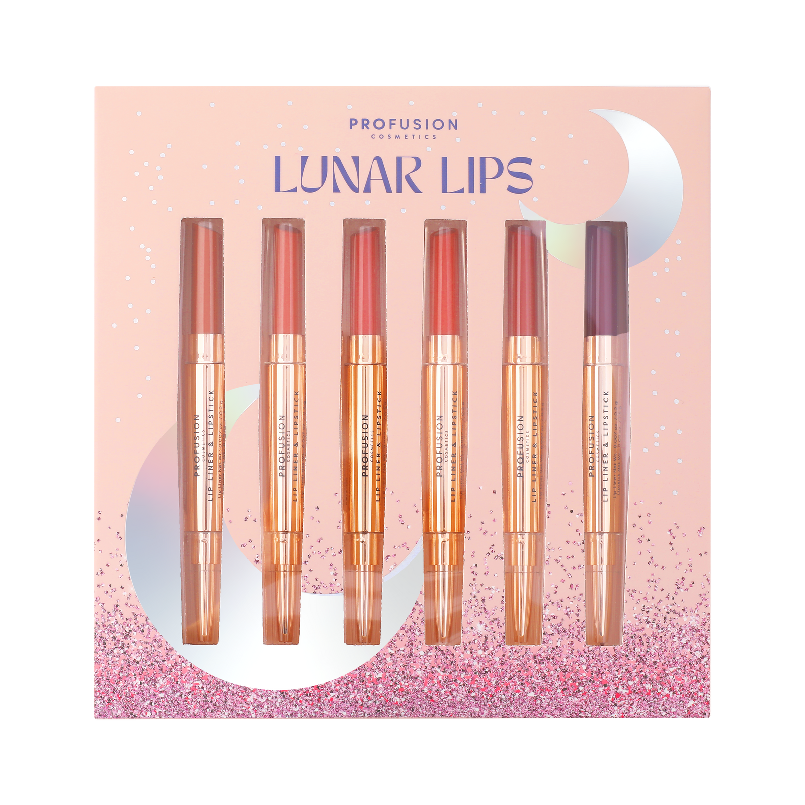 LUNAR LIPS - 6 PC LIPSTICK AND LIP LINER SET