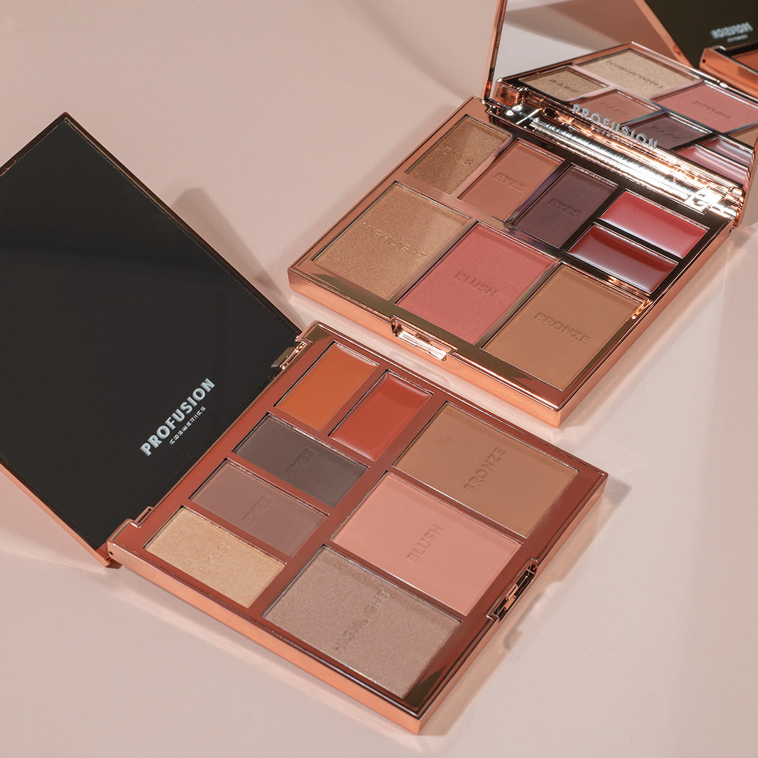 Full face palette nude 8 shade eye face and lip palette 