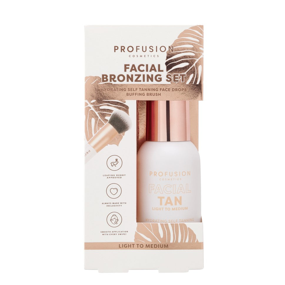 Facial bronzing set light to medium