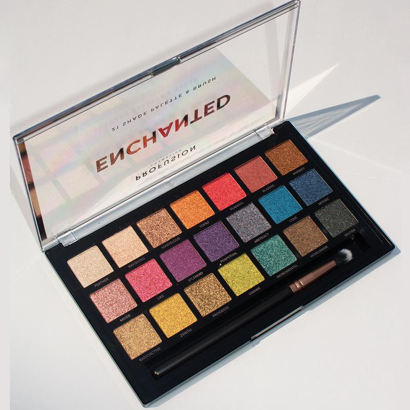 enchanted 21 shade eyeshadow & brush palette